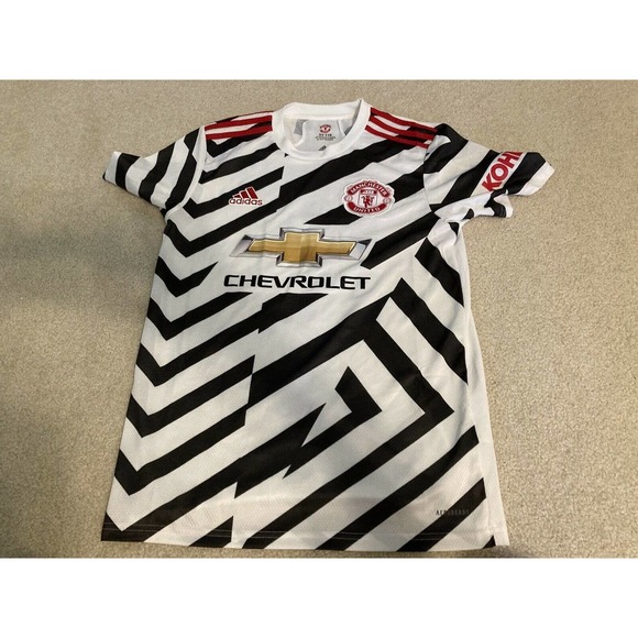 NWOT Manchester United Official 2020 2021 3rd Jersey 40312 Zebra Shirt (S) - Picture 1 of 4